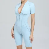 Short Sleeve Zipper Sport Skinny Romper GQSA-K0113