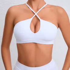 Solid Color Cross Sling Sport Fitness Top GQSA-A05