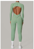 Long Sleeve Zipper Tight Backless Jumpsuit GQSA-25633