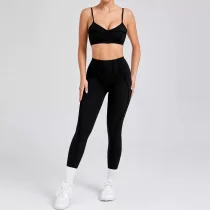 Solid Color Sling Sport Two Piece Pants Set GQSA-86040/87652
