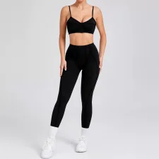 Solid Color Sling Sport Two Piece Pants Set GQSA-86040/87652