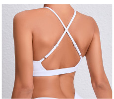 Solid Color Cross Sling Sport Fitness Top GQSA-A05