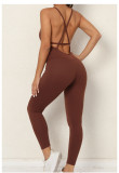 V-Neck Yoga Fitness Backless Jumpsuit GQSA-1028