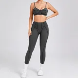 Solid Color Sling Sport Two Piece Pants Set GQSA-86040/87652