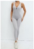 Sleeveless Solid Color Sport Skinny Jumpsuit GQSA-42015