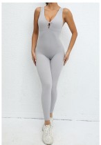 Sleeveless Solid Color Sport Skinny Jumpsuit GQSA-42015