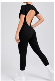 Short Sleeve Solid Color Yoga Jumpsuit GQSA-88201