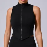 Sleeveless Zipper Yoga Vest Coats GQSA-62040