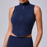 Sleeveless Zipper Yoga Vest Coats GQSA-62040