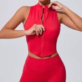 Sleeveless Zipper Yoga Vest Coats GQSA-62040