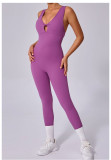 Sleeveless Solid Color Sport Skinny Jumpsuit GQSA-42015