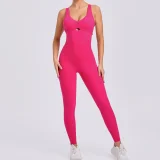 Cross-Adjustable Straps Yoga Jumpsuit GQSA-21320