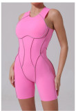 Line Splicing Sleeveless Sport Romper GQSA-11501