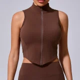 Sleeveless Zipper Yoga Vest Coats GQSA-62040