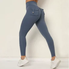 Solid Color High Waist Tight Sport Pants GQSA-8020