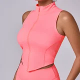 Sleeveless Zipper Yoga Vest Coats GQSA-62040