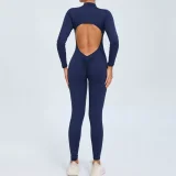 Zipper Long Sleeve Backless Jumpsuit GQSA-ZY02