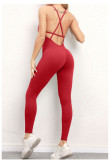 V-Neck Yoga Fitness Backless Jumpsuit GQSA-1028