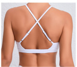 Solid Color Cross Sling Sport Fitness Top GQSA-A05