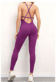 V-Neck Yoga Fitness Backless Jumpsuit GQSA-1028