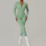 Long Sleeve Zipper Tight Backless Jumpsuit GQSA-25633