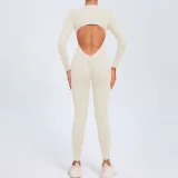 Zipper Long Sleeve Backless Jumpsuit GQSA-ZY02