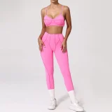 Solid Color Sling Sport Two Piece Pants Set GQSA-86040/87652