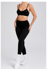 Solid Color Sling Sport Two Piece Pants Set GQSA-86040/87652