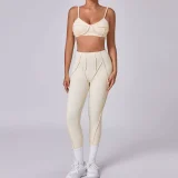 Solid Color Sling Sport Two Piece Pants Set GQSA-86040/87652