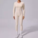 Long Sleeve Solid Color Sport Jumpsuit GQSA-10122