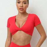 Short Sleeve Tight V Neck T Shirts GQSA-T15