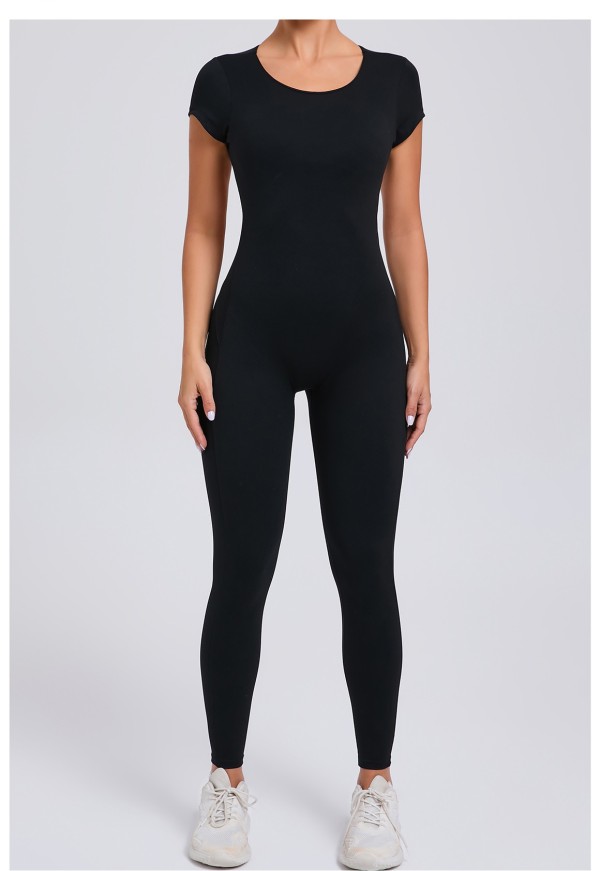 Backless Long Sleeve Yoga Jumpsuit GQSA-89071