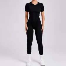 Short Sleeve Solid Color Yoga Jumpsuit GQSA-88201