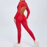 Zipper Long Sleeve Backless Jumpsuit GQSA-ZY02