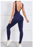 Backless Solid Color Sport Skinny Jumpsuit GQSA-7448