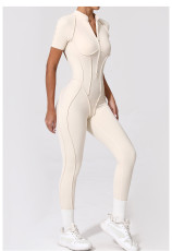 Short Sleeve Zipper Yoga Sport Jumpsuit GQSA-25500