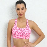 Leopard Print Tank Tops Sport Two Piece Pants Set GQSA-44839