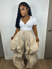 Plus Size Patchwork Solid Color Lantern Pants NY-3685