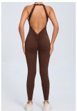 Solid Color Backless Sport Jumpsuit GQSA-YL096