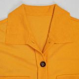 Plus Size Long Sleeve Lapel Wide Leg Jumpsuit NY-3713
