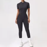 Short Sleeve Zipper Yoga Sport Jumpsuit GQSA-25500