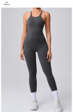 Sleeveless Solid Color Backless Sport Jumpsuit GQSA-95856