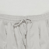 Plus Size Patchwork Solid Color Lantern Pants NY-3685