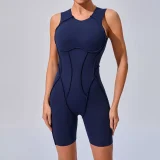 Sleeveless Patchwork Sport Fitness Romper GQSA-25100
