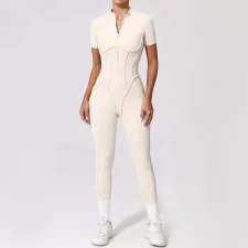 Short Sleeve Zipper Yoga Sport Jumpsuit GQSA-25500