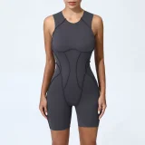 Sleeveless Patchwork Sport Fitness Romper GQSA-25100