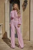Hollow Out Tie Up Wide Leg Jumpsuit OSM-4491