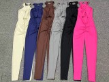 Solid Color Backless Sport Jumpsuit GQSA-YL096