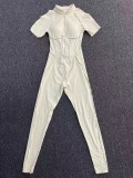 Short Sleeve Zipper Yoga Sport Jumpsuit GQSA-25500
