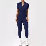 Short Sleeve Zipper Yoga Sport Jumpsuit GQSA-25500